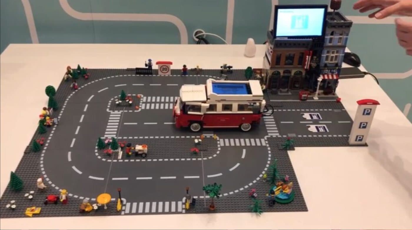 The physical LEGO cityscape demo of smart charging